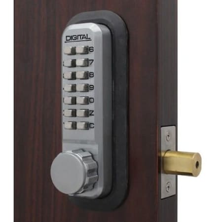 Lockey Mechanical Keyless Combination Deadbolt Lock Single Combination Key Override Satin Chrome 2210 KO SC KD